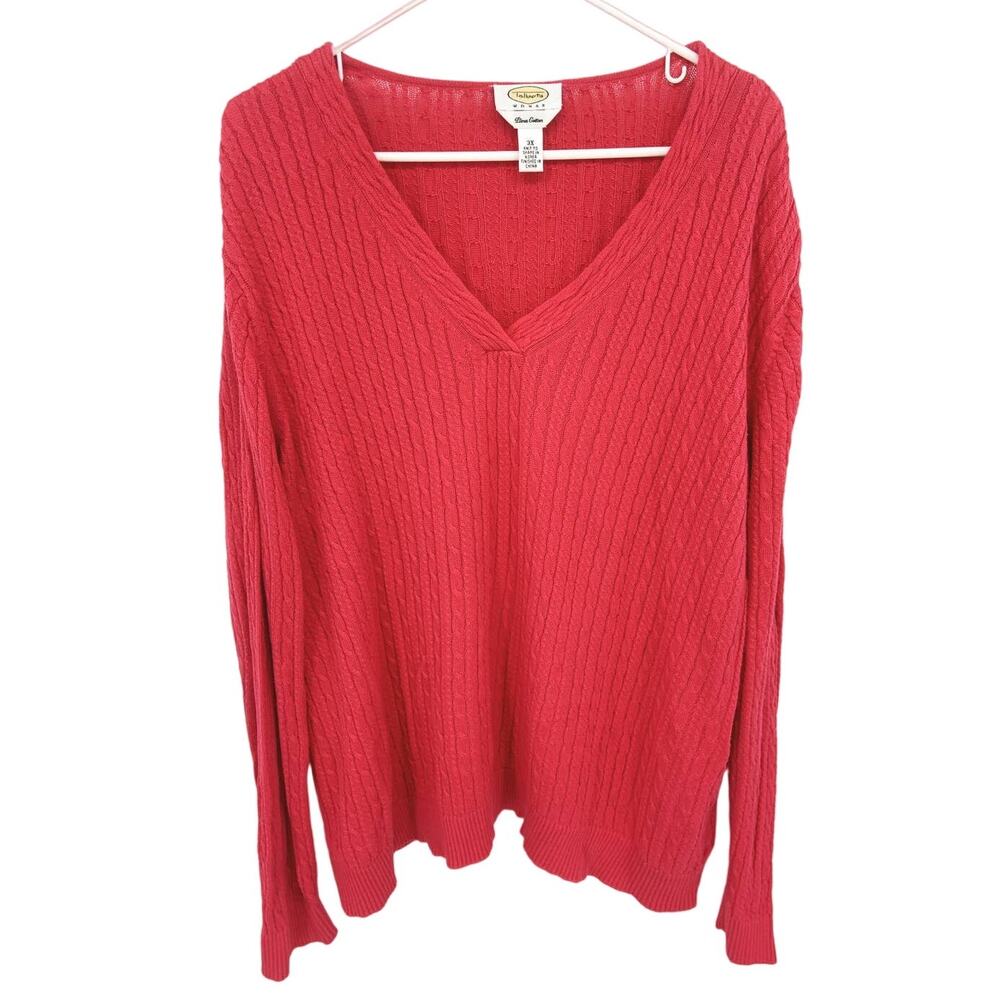 Beautiful Pink Talbots Pima Cotton Long Sleeve V Neck Blouse Size 3X